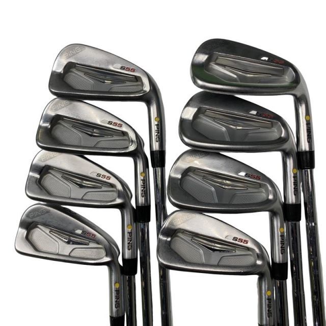 【中古】 ピン PING S55 8S アイアンセット IR CFSスチール (フレックスX) メンズ 男性用 右利き 右用 Cランク ゴルフクラブ