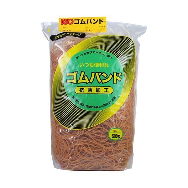 （まとめ）アイジーオー ゴムバンド #16 アメ色500g #16-A-M 1袋〔×3セット〕