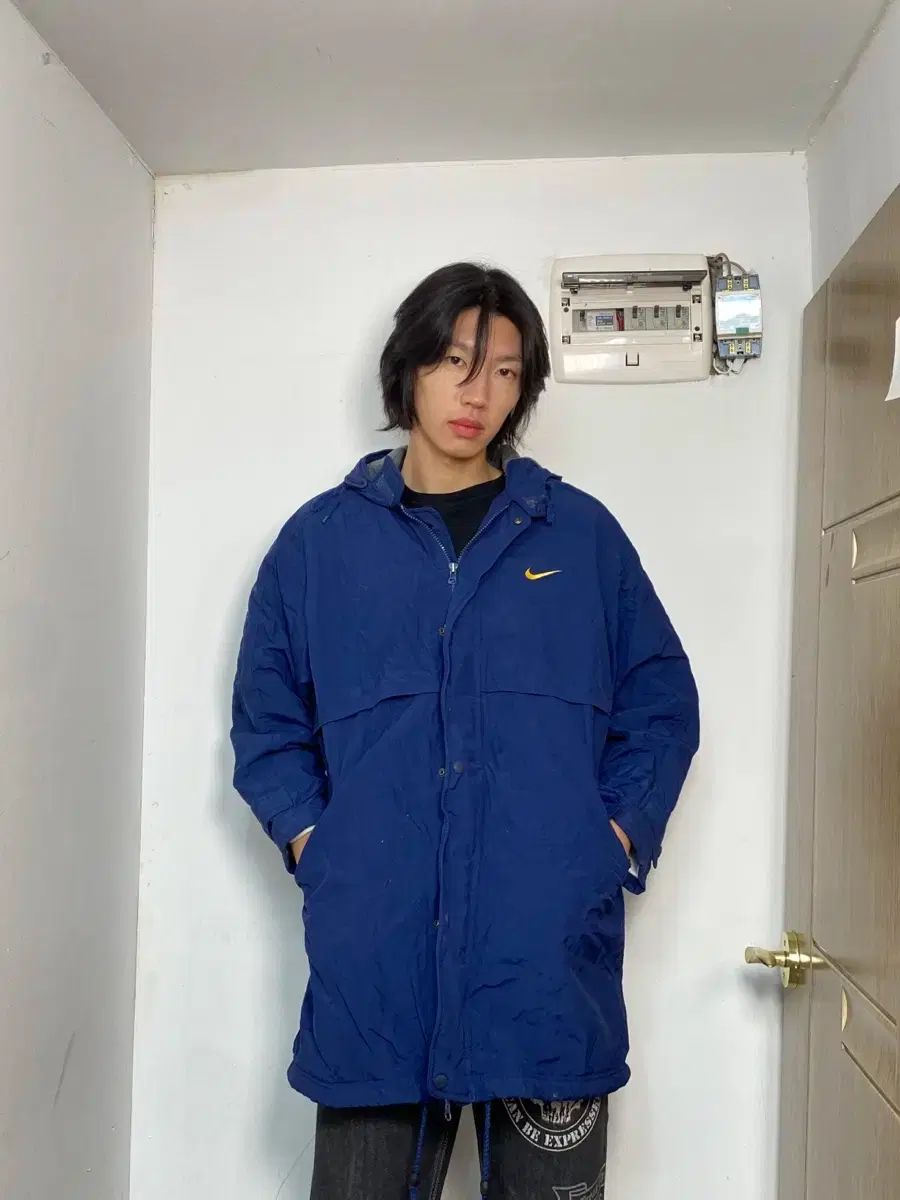 90s NIKE ナイキ アウター 起毛 ロング丈 ダウンジャケット ジャケット XL