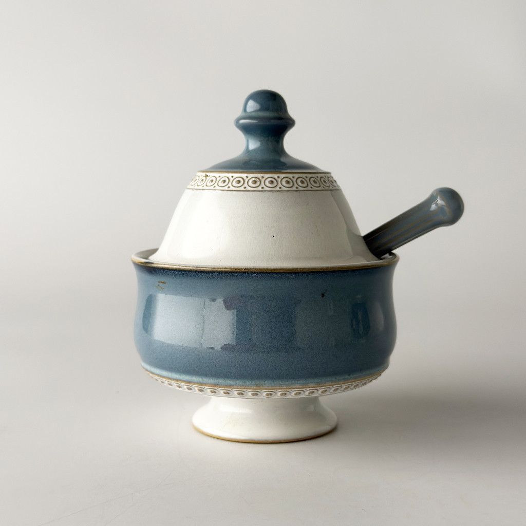 DENBY デンビー Castile カスティーリャ シュガーポット 英国 ヴィンテージ スプーン付き 砂糖入れ 食器 陶器 雑貨 99851