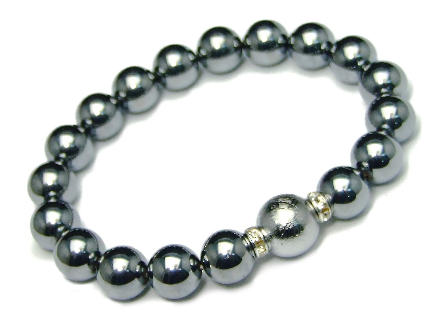 [hinryo] 55332 10mm／12mm 5A テラヘルツ 鉱石 ギベオン 鉄隕石 ブレスレット 内径17cm ポーチ付き 天然石 パワーストーン
