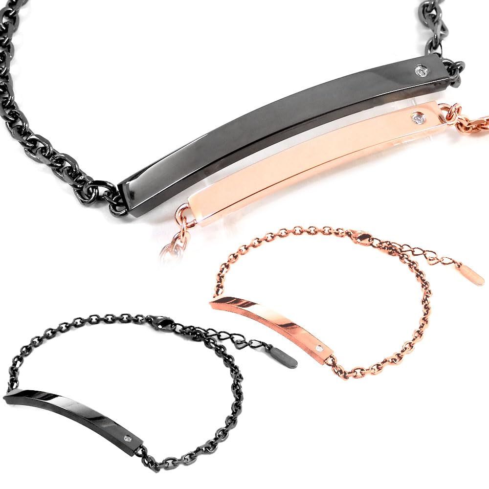ペアブレスレット ダイヤモンド サージカルステンレス メンズ レディース セット プレゼント close to me ペアアクセサリー SBR11-031-032-AP 【刻印不可 - ペア】