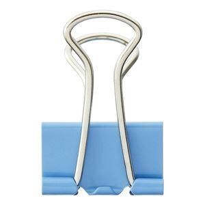 （まとめ） TANOSEE ダブルクリップ 小 口幅19mm ライトブルー 1箱（10個） 〔×60セット〕