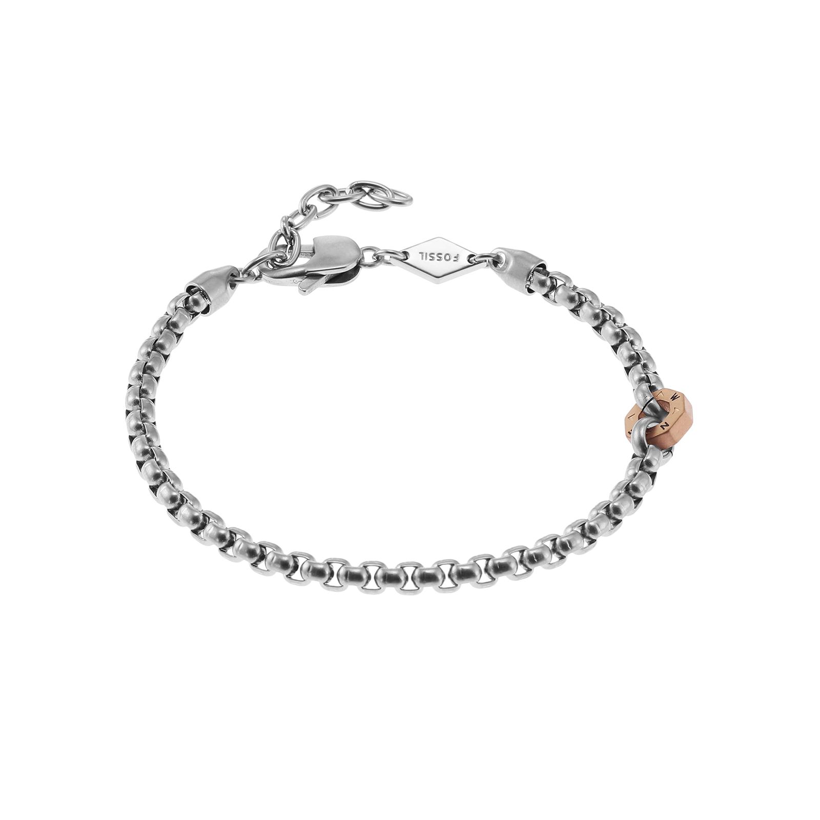[フォッシル] SAWYER ツートーン ステンレススチール チェーンブレスレット