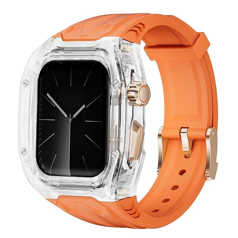 YOFITAR for Apple Watch バンド ケース一体型 45mm/44mm TPU素材 アップルウォッチバンド カバー付きApple Watch Series 9/SE/8/7/6/5/4対応 耐衝撃 男女通用apple watch アクセサ 1