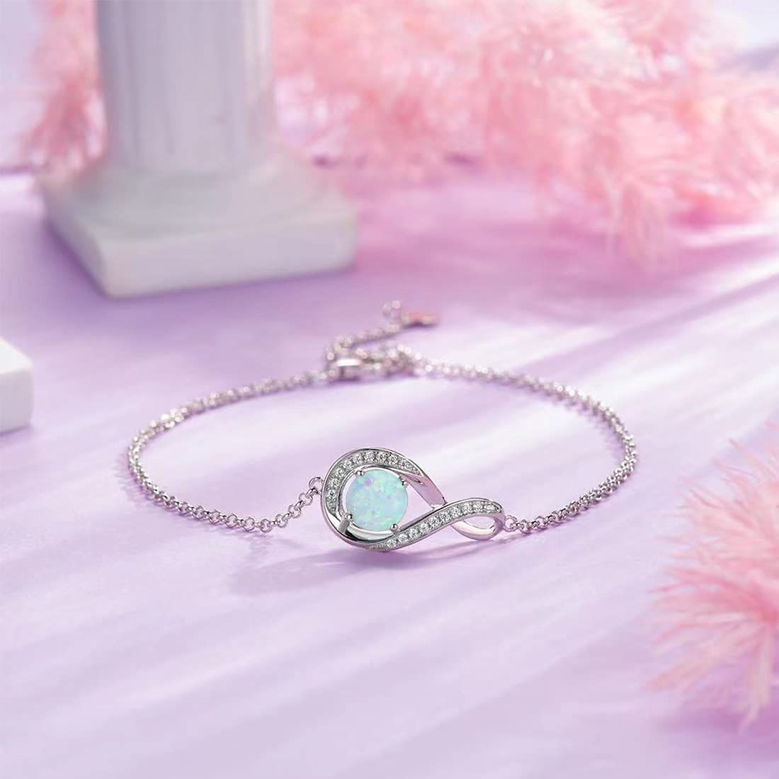 Gemlanto シルバー925 十月誕生石 オパール しずく ブレスレット レディース 18金メッキ ラッピング済み プレゼント ギフト 誕生日 Gemlanto シルバー925 十月誕生石 オパール しずく ブレスレット レディース 18金メッキ ラッピング済み プレゼント ギフト 誕生日