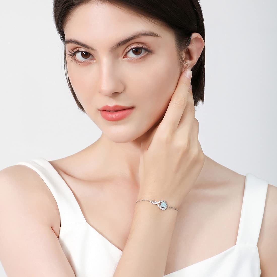 Gemlanto シルバー925 十月誕生石 オパール しずく ブレスレット レディース 18金メッキ ラッピング済み プレゼント ギフト 誕生日 Gemlanto シルバー925 十月誕生石 オパール しずく ブレスレット レディース 18金メッキ ラッピング済み プレゼント ギフト 誕生日