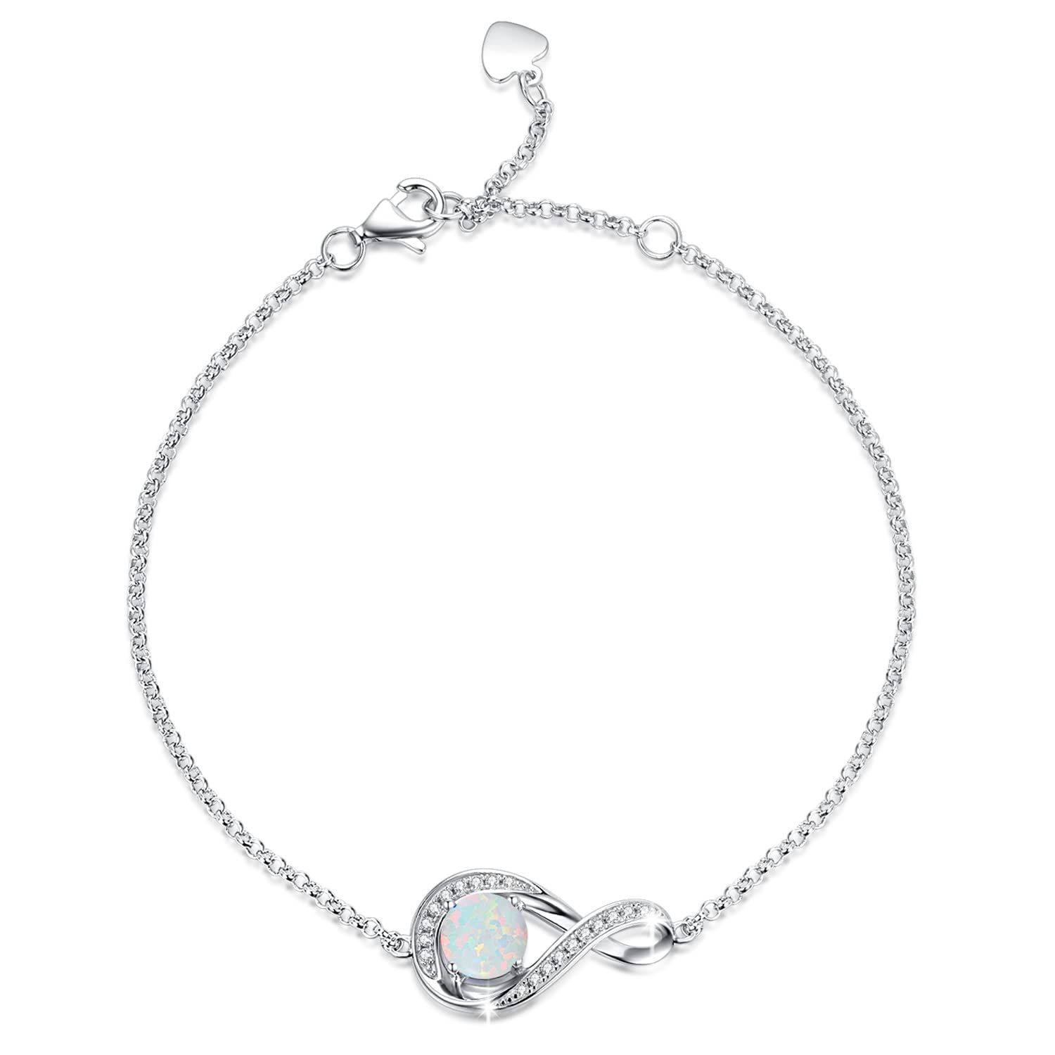 Gemlanto シルバー925 十月誕生石 オパール しずく ブレスレット レディース 18金メッキ ラッピング済み プレゼント ギフト 誕生日