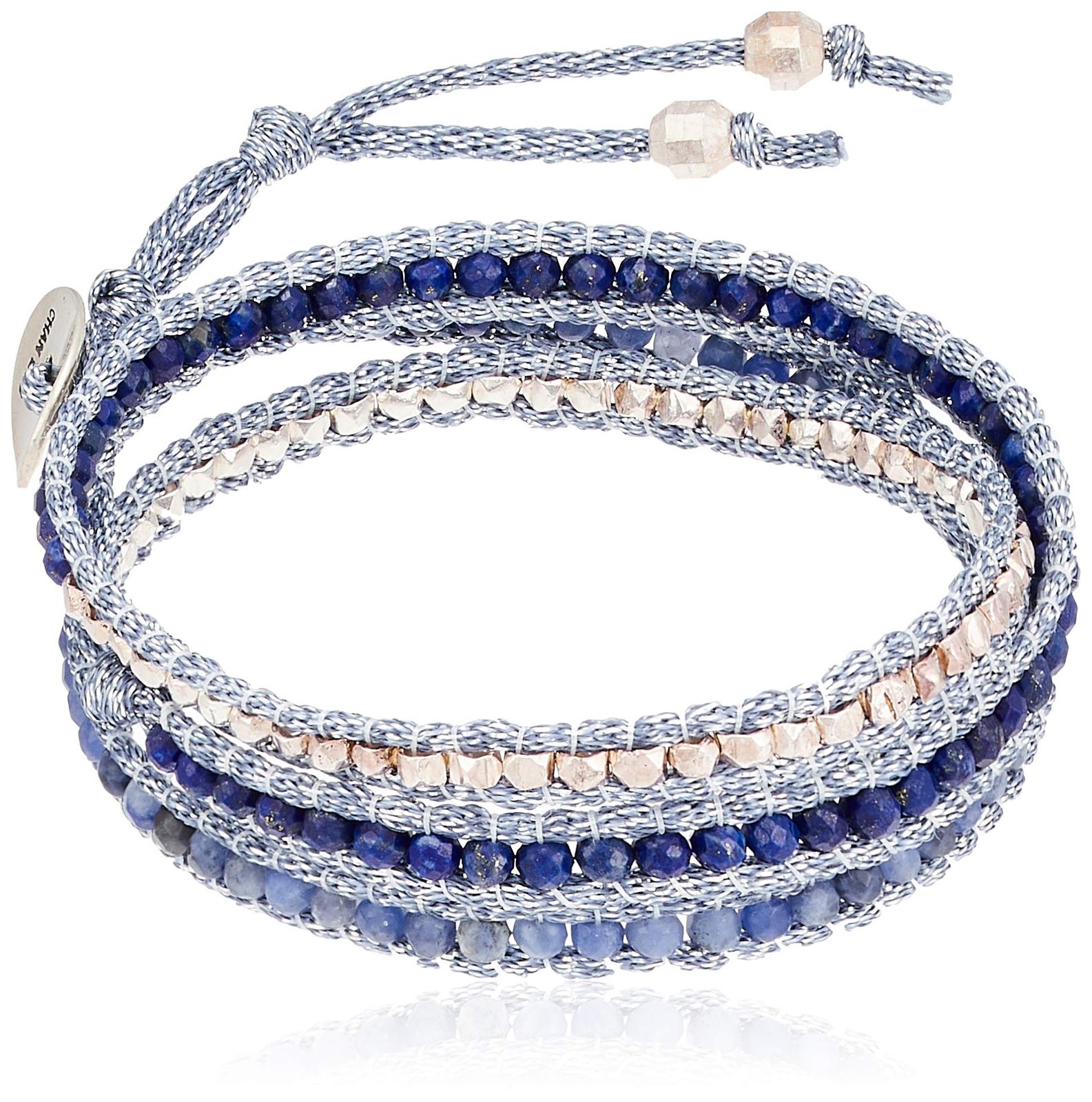 セミプレシャスストーン 3連ラップブレスレット BS-5743CLJ BLUE MIX 118611047-8152-00