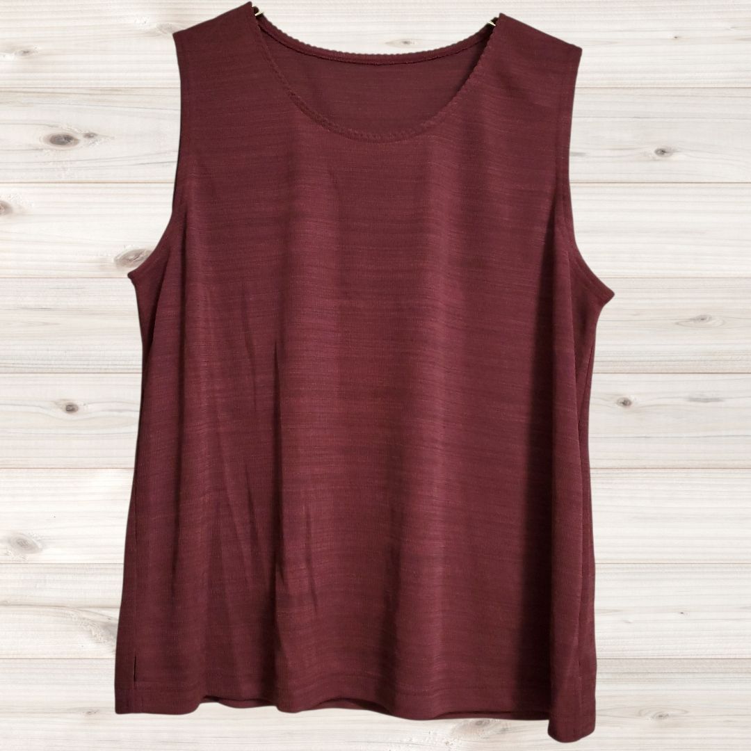B1705 Mizere MISSEL T-shirt, sleeveless (L), tank top, inner, red/red, made in Japan, plain, simple, minimal, gnome core, wearable