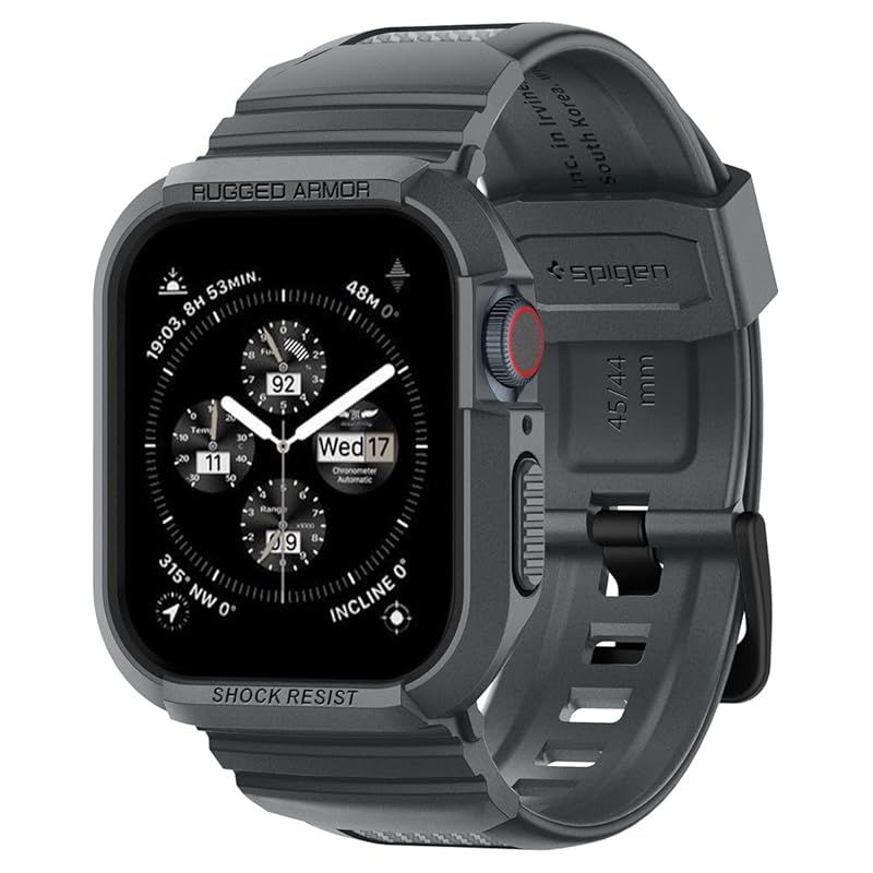 Apple Watch バンド 45mm | 44mm 一体型 ケース カバー 耐衝撃 PC TPU 二重構造 スポーツバンド 落下 衝撃 吸収 耐久性 傷防止 【 Series 9 / 8 / SE 2 /Series 7 / SE/Series 6 / 0