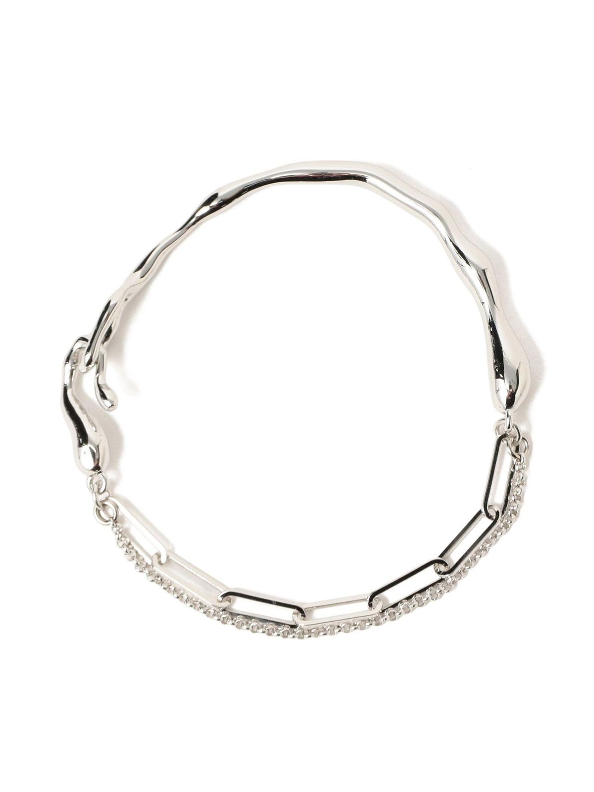 [レイビームス] アクセサリー チェーン ミックス ハーフ ブレスレット レディース SILVER FREE