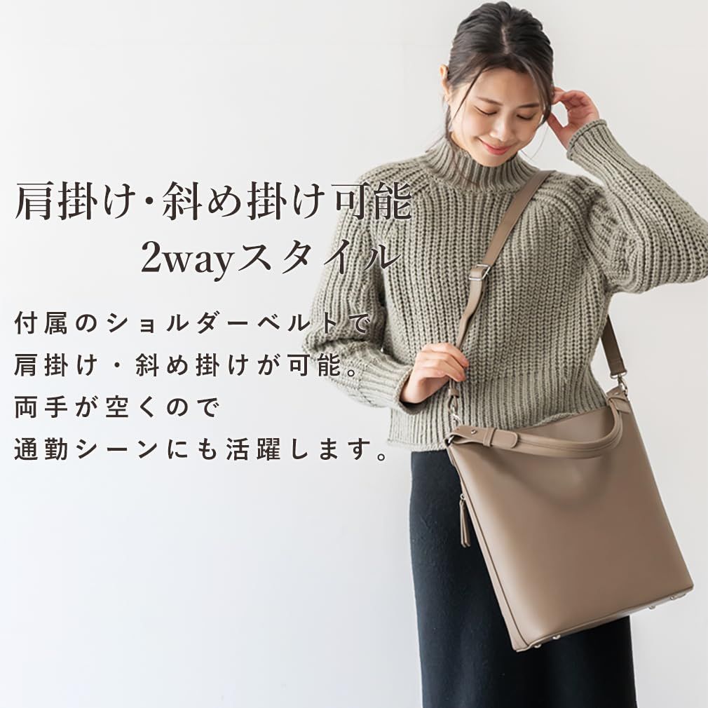[Gratante] グラタンテ ワンハンドル 2way トートバッグ レディース 通勤バッグ abb-g0039 (グレー)