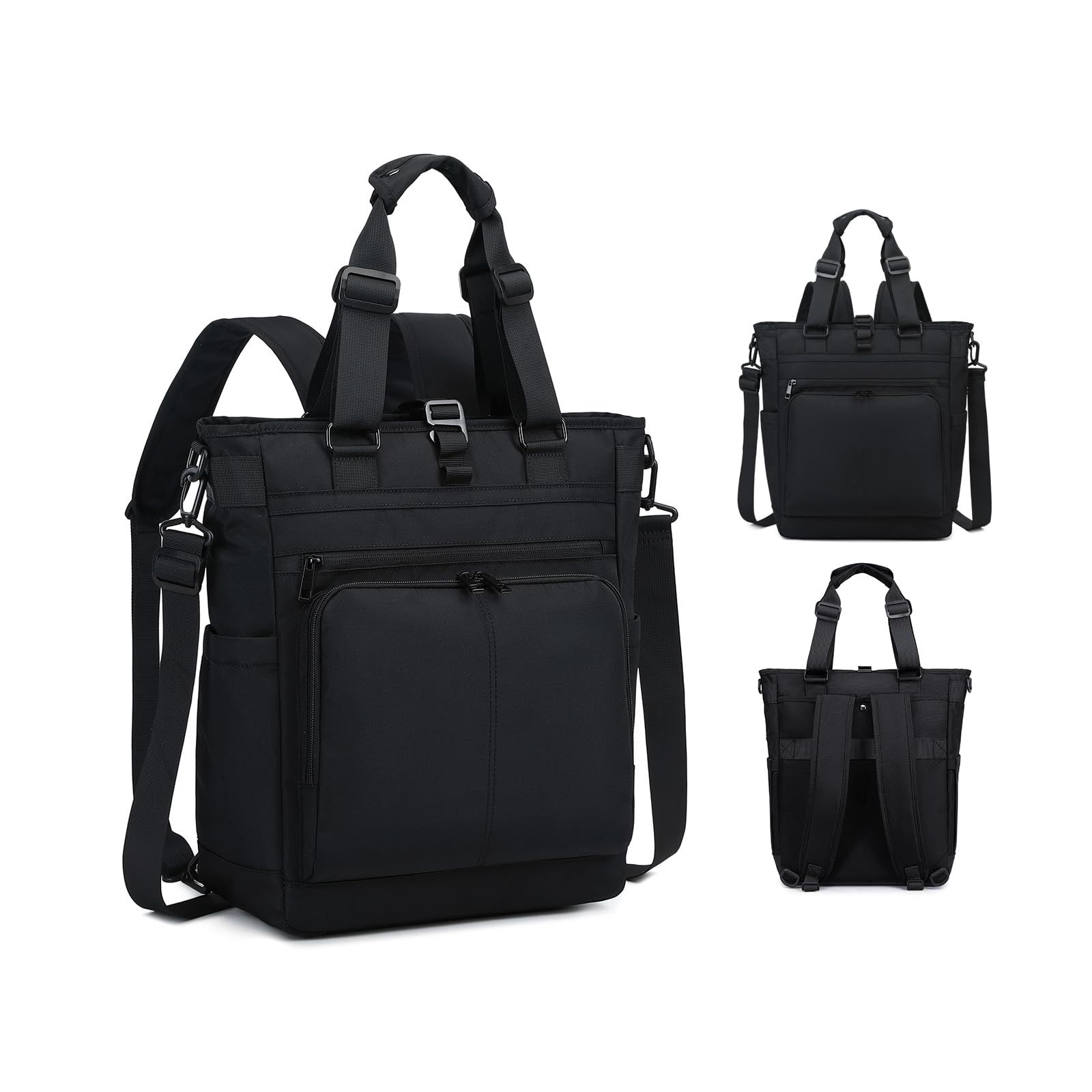 [Mygreen] トートバッグ リュックサック ショルダーバッグ ビジネスバッグ 4WAY メンズ 15.6型PC対応 通勤 撥水ナイロン (黒)