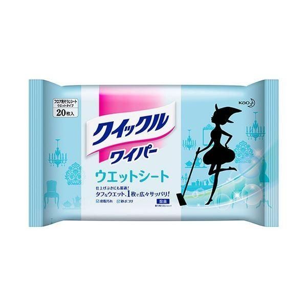 (まとめ) 花王 クイックルワイパー ウエットシート 1セット(60枚：20枚×3パック) 〔×2セット〕
