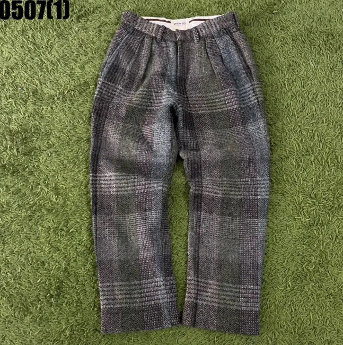 BEAMS BOY ハリーツイード チェック パータン ウール ブレンド ズボン パンツ S