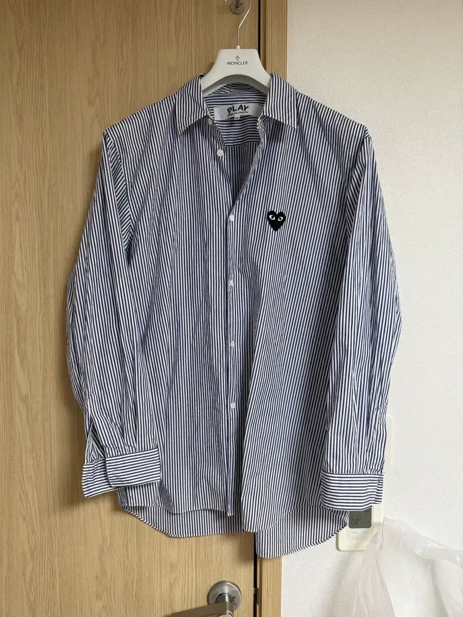 XXL コム・デ・ギャルソン ストライプ シャツ ブラックワッペン 正規品 27,552円
