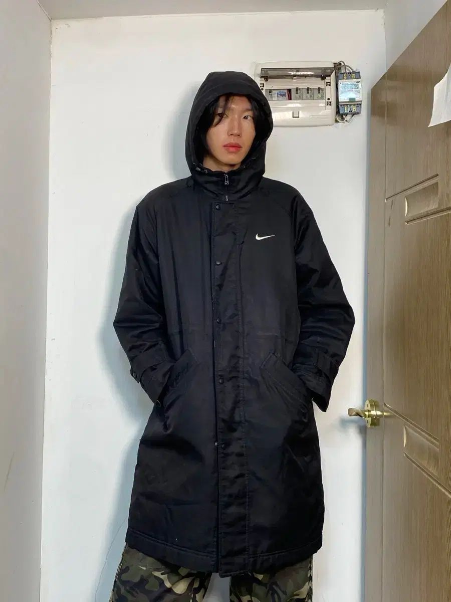 90s NIKE オールドスクール ロング丈ダウンジャケット アウター M
