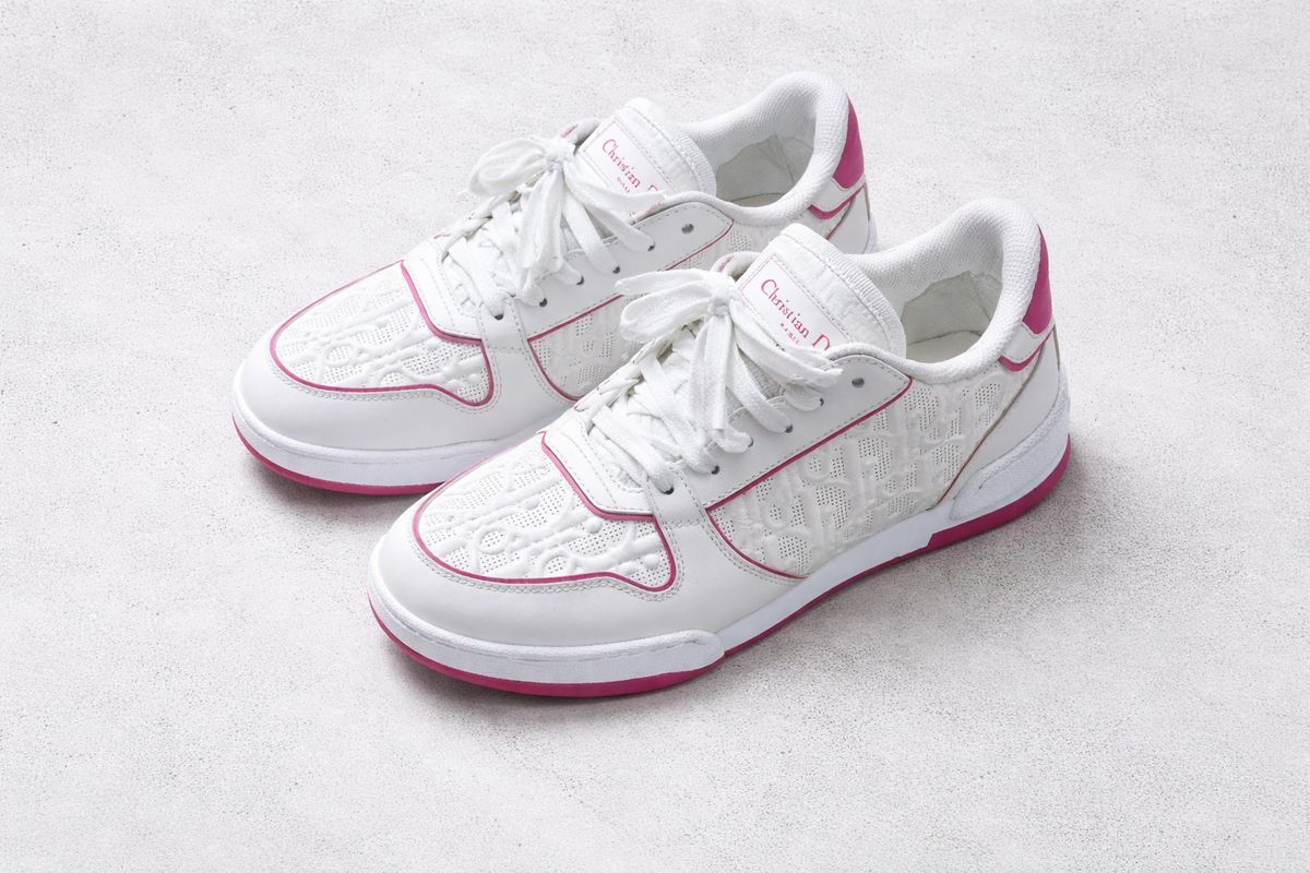 実際に着用2回 Dior ONE オブリーク スニーカー 白/ピンク 49,439円