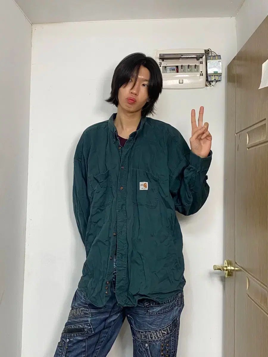 Carhartt カーハート ワークシャツ ダークグリーン 2XL