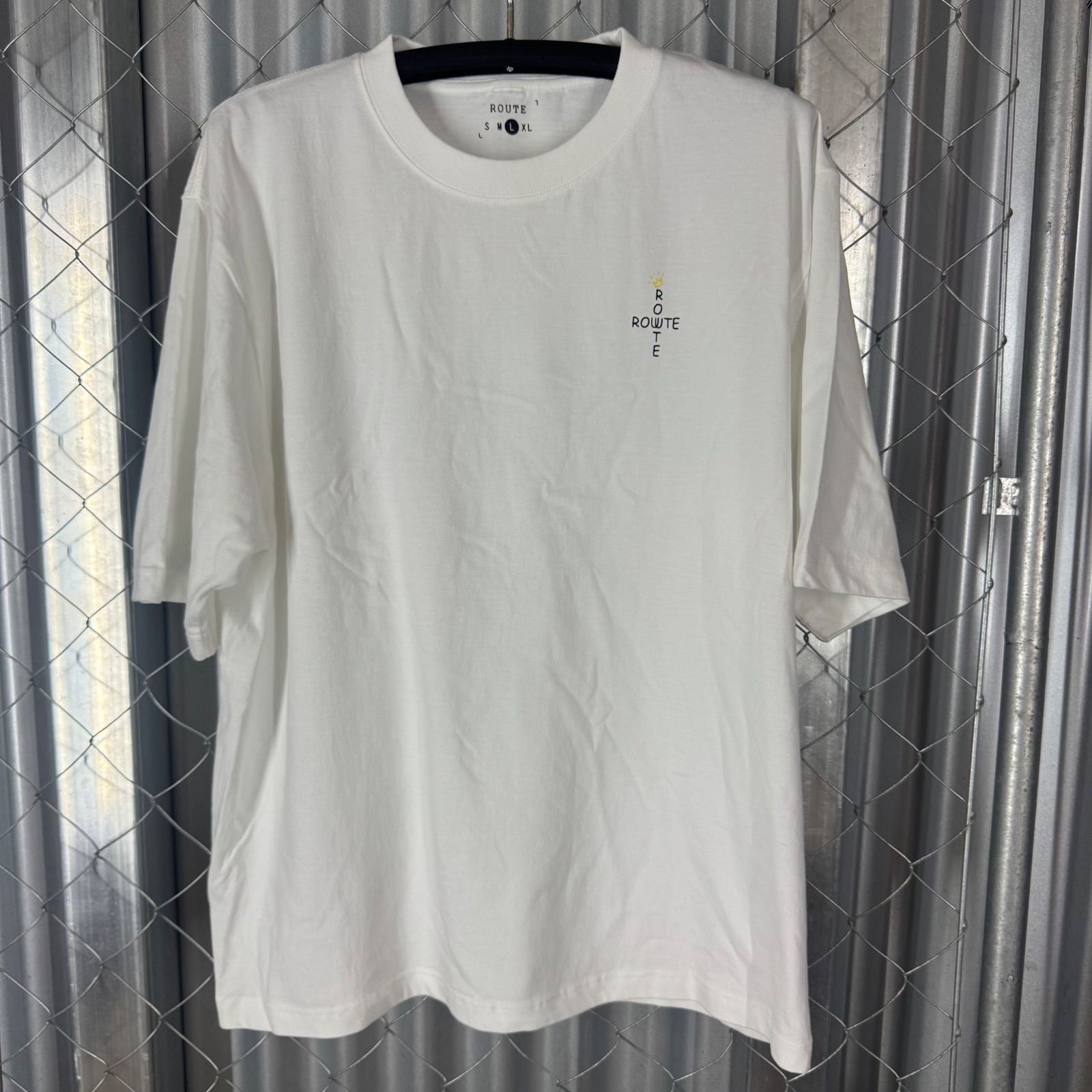 ROUTE Cross Tシャツ White X Black BIG-T