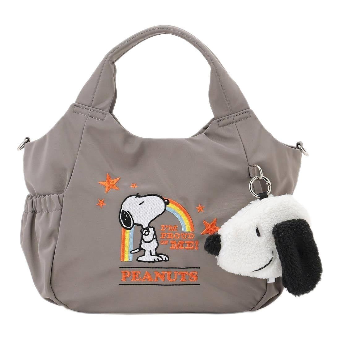 [イザック] SNOOPYデザイン サイドギャザー2wayトート Sサイズ(レインボー） 2005701 カーキ(86)