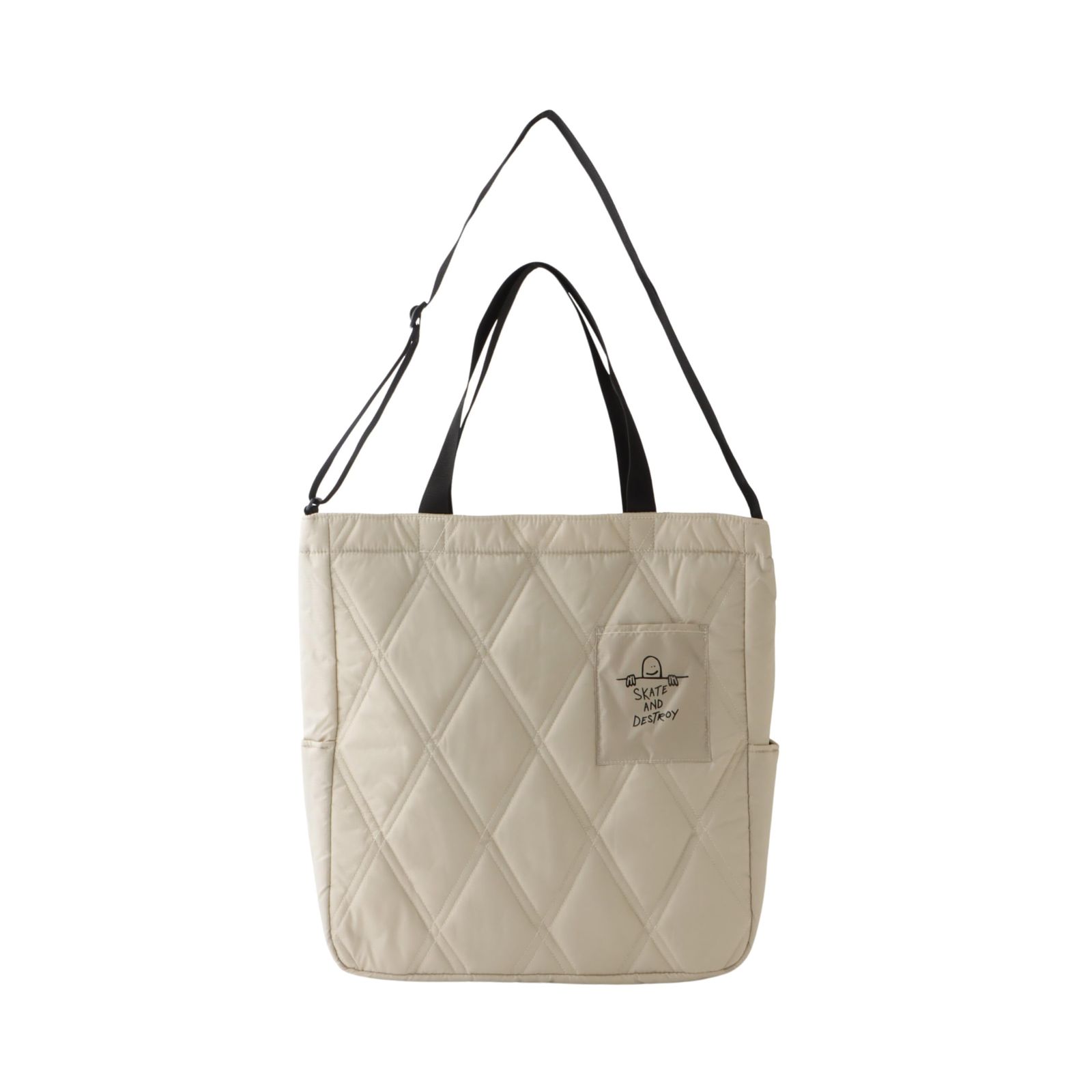 [スラッシャー] トートバッグ (キルティング加工・2WAY仕様)[ THR-318 / Quilting Tote Shoulder L ] 斜め掛け BGSD_ベージュ・スケート FR