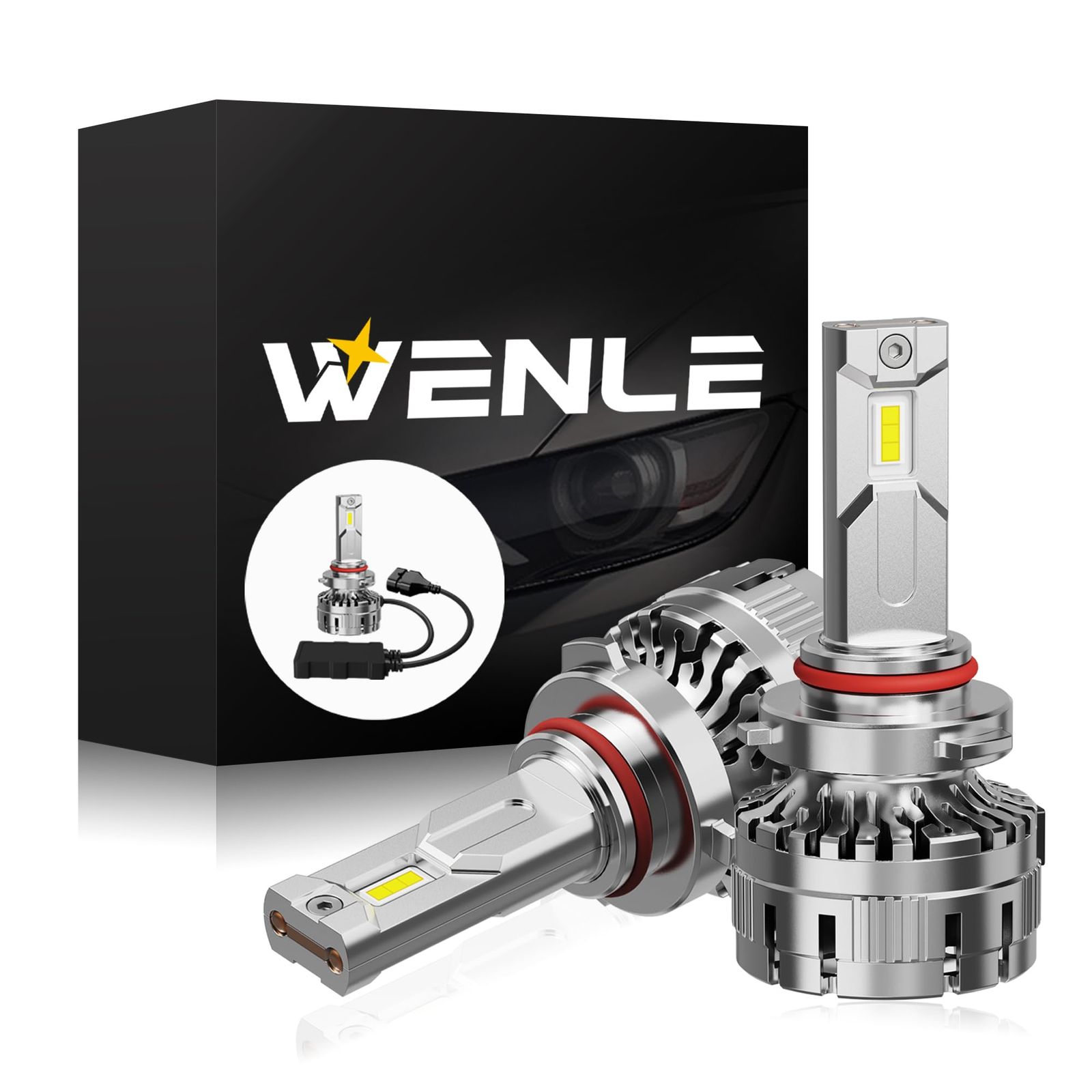 WENLE 史上最強超爆光 HB3/HB4共用 led ヘッドライト 車検対応 HIDを超えるLED ハイパワー 超爆光172W キャンセラー内蔵 超高輝度GXP×3 LEDチップ 20倍明るさUP ホワイト6000K 無極性 ノイズなし バルブ 日 ...
