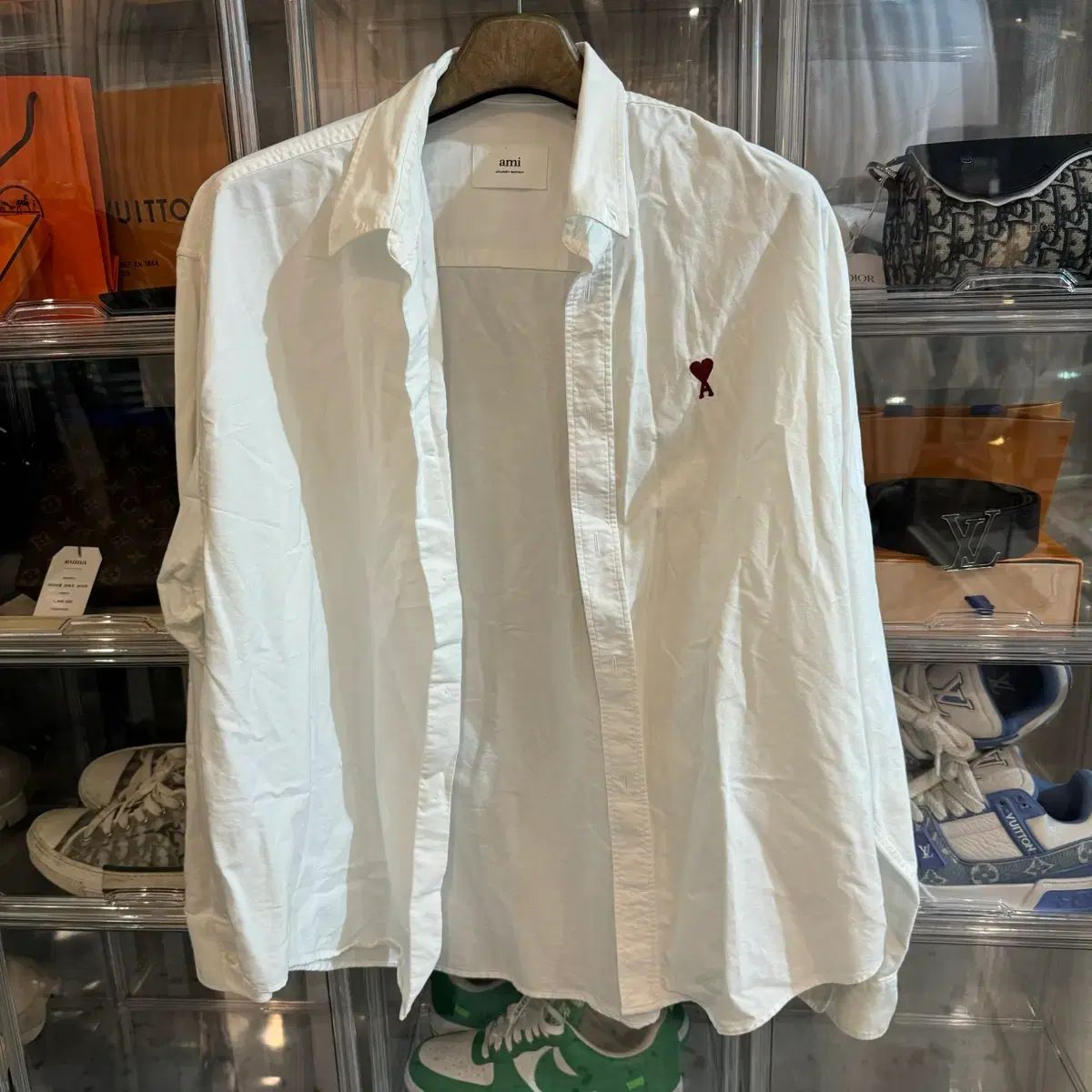 正規品 25ss アミ スモール ハート ロゴ シャツ 白