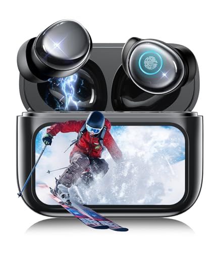 イヤホン bluetooth ワイヤレスイヤホン 【2026年衝撃作Bluetooth6.0・多機能タッチスクリーン】 ブルートゥースイヤホン 最大60時間再生 ANC+ENC対応 スリープモード 3g超軽量 5EQモード クリア通話 HI- f1963985