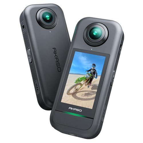 AKASO 360 360度カメラ アクションカメラ-5.7K360度動画 72MP360度写真 新型1/2インチ48MPセンサー 360度水平維持 360° スーパースムース 安定化機能 AI編集 見えない自撮り棒効果 2.29