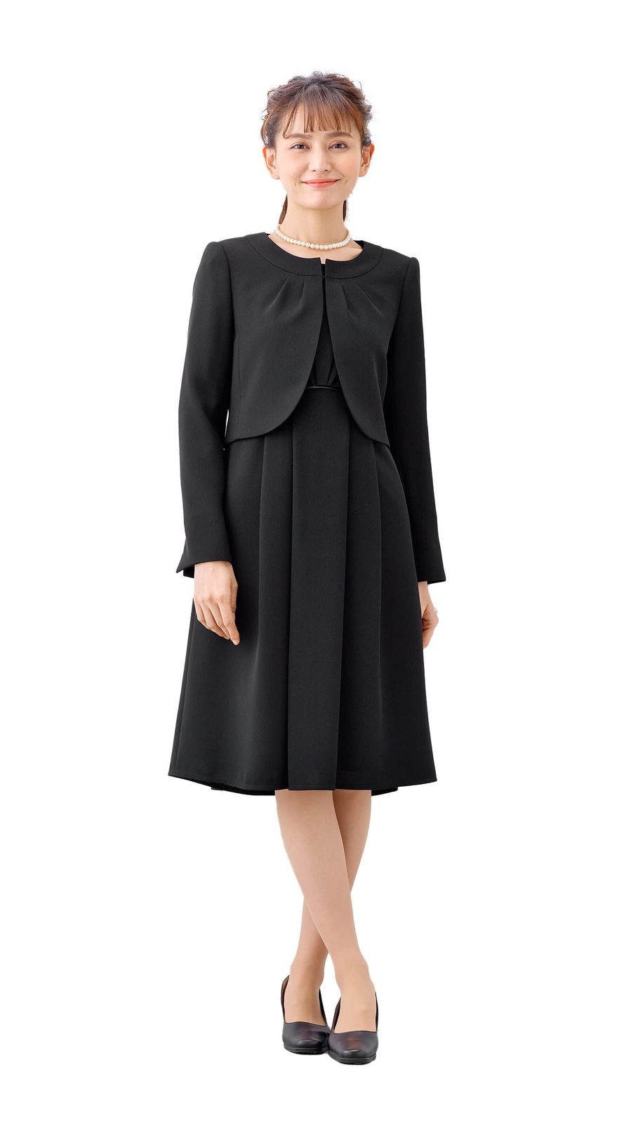 [マーガレット ゴールド] ブラックフォーマル レディース 喪服 アンサンブル ワンピース 礼服 洗える 冠婚葬祭 m705-13