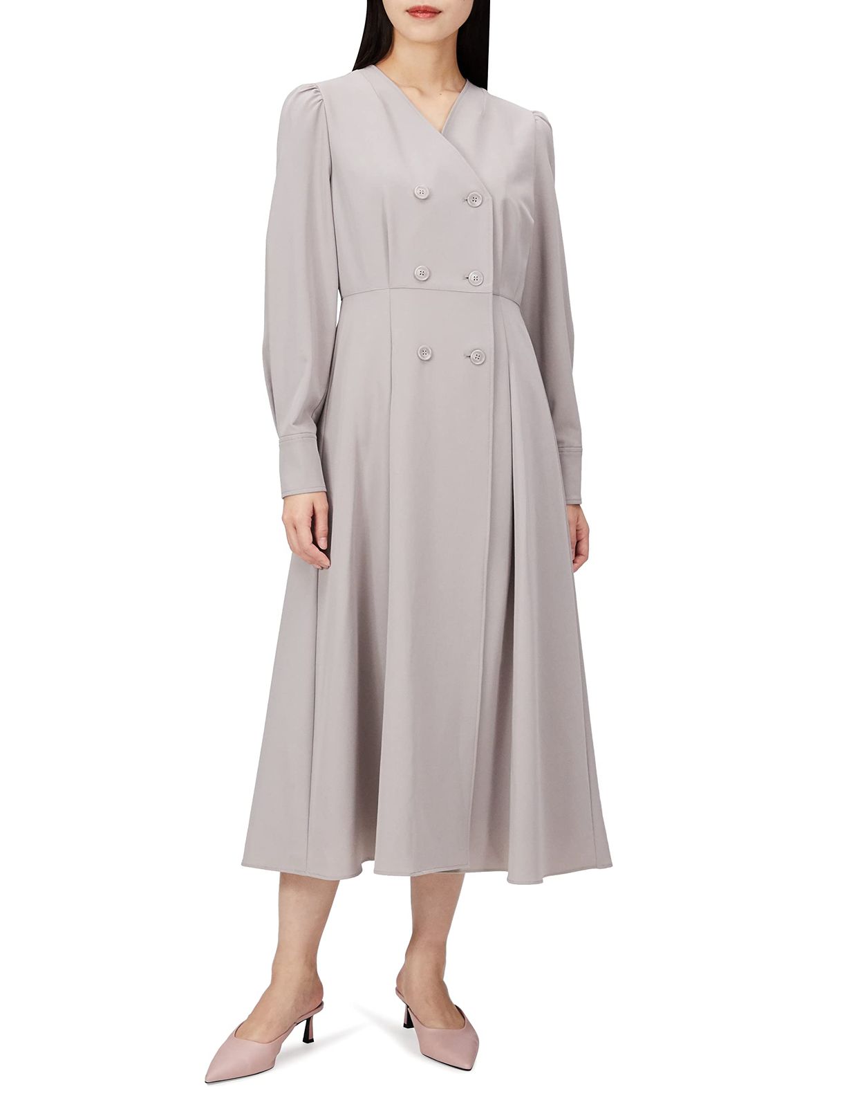 [NATURAL BEAUTY BASIC] カジュアルドレス トレンチディテールワンピース レディース グレージュ S