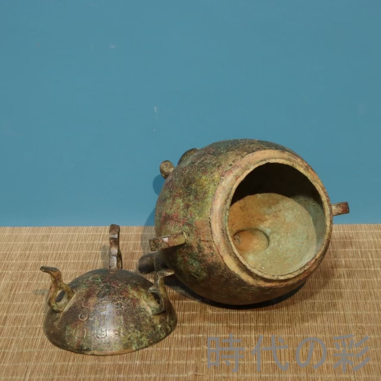中国古美術 青銅器 鋳造 瓜鼎 銘文入 鼎器 香炉 工芸品 骨董 旧家蔵收 