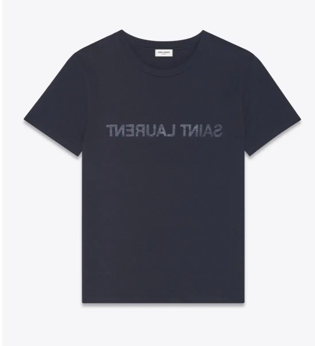 サンローラン REVERSE ロゴ Tシャツ 半袖 ネイビー m