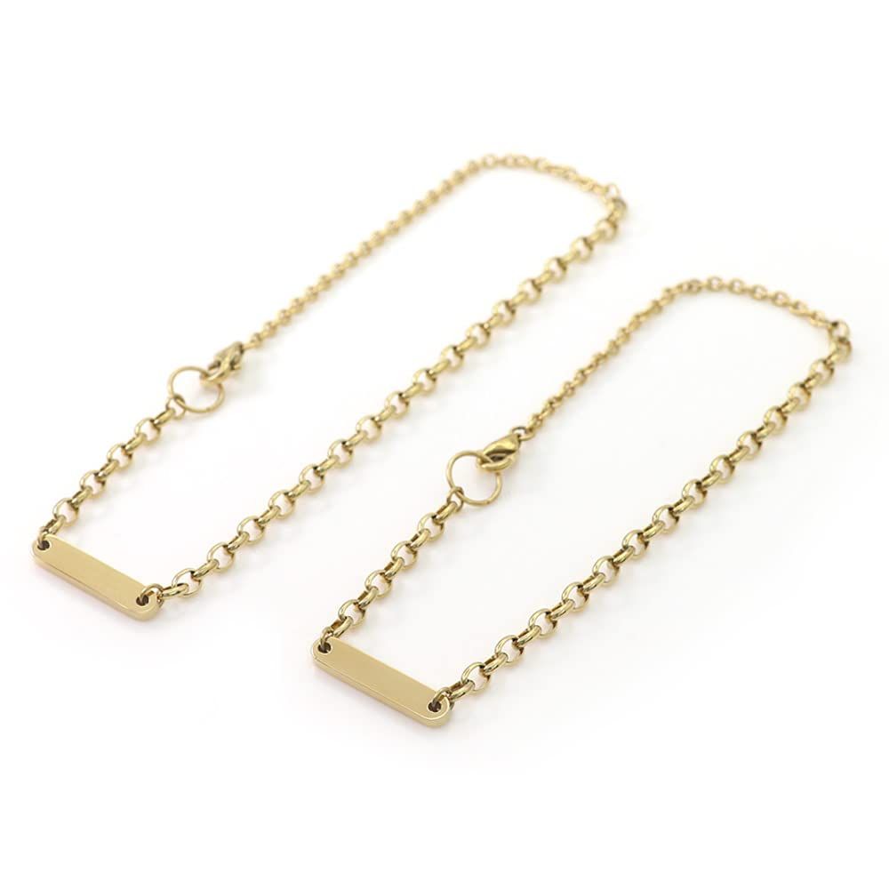 [Barzaz] バルザス］ ペアアクセサリー ブレスレット アンクレット 2WAY 金属アレルギー対応 ステンレス ゴールド色