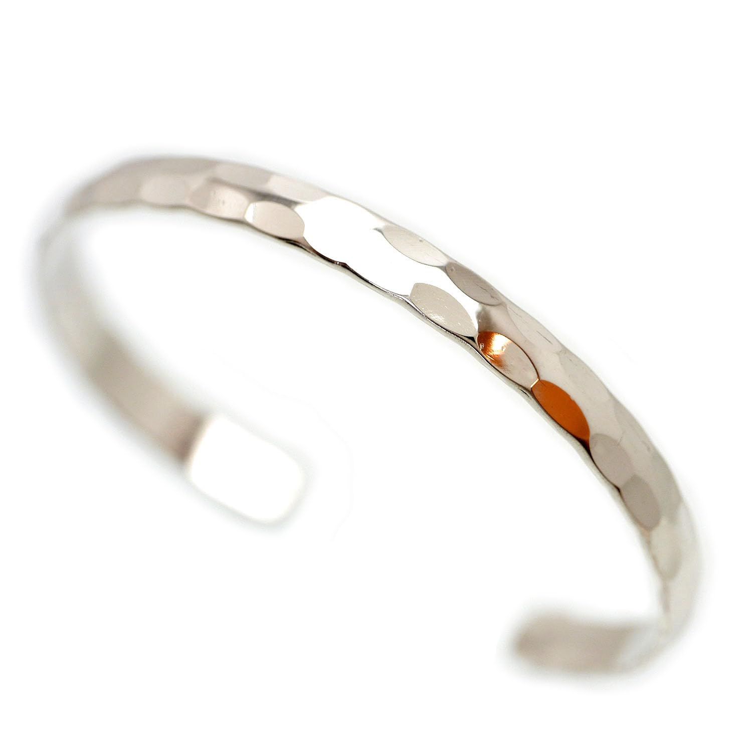 [シルバーワン] シルバー925 タタキ バングル メンズ m2 細め ハンマード 鎚目 (ブレスレット bracelet)
