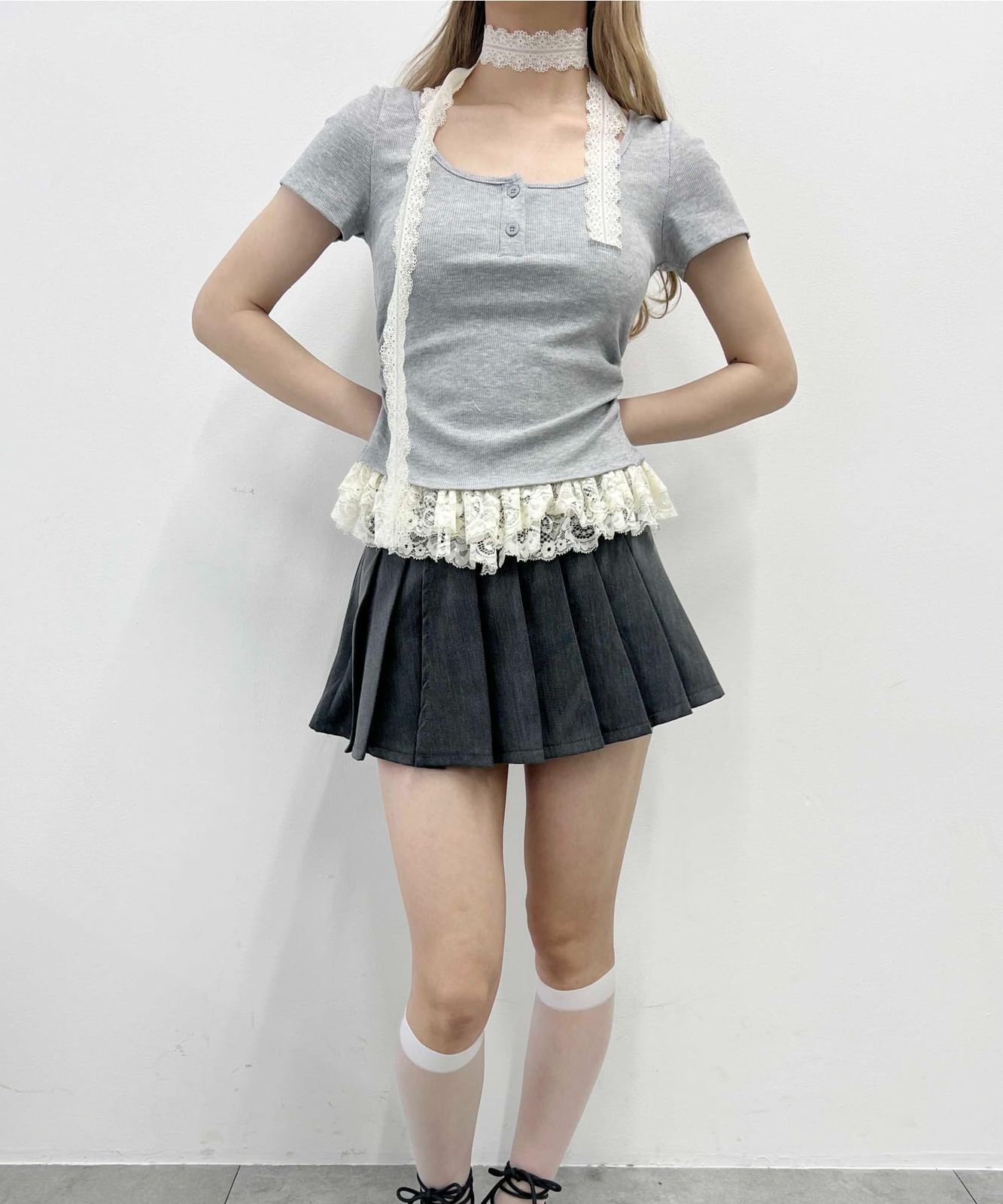 [ウィゴー] PHILLY レース チョーカー ドッキング トップス 服 夏服 レディース F グレー