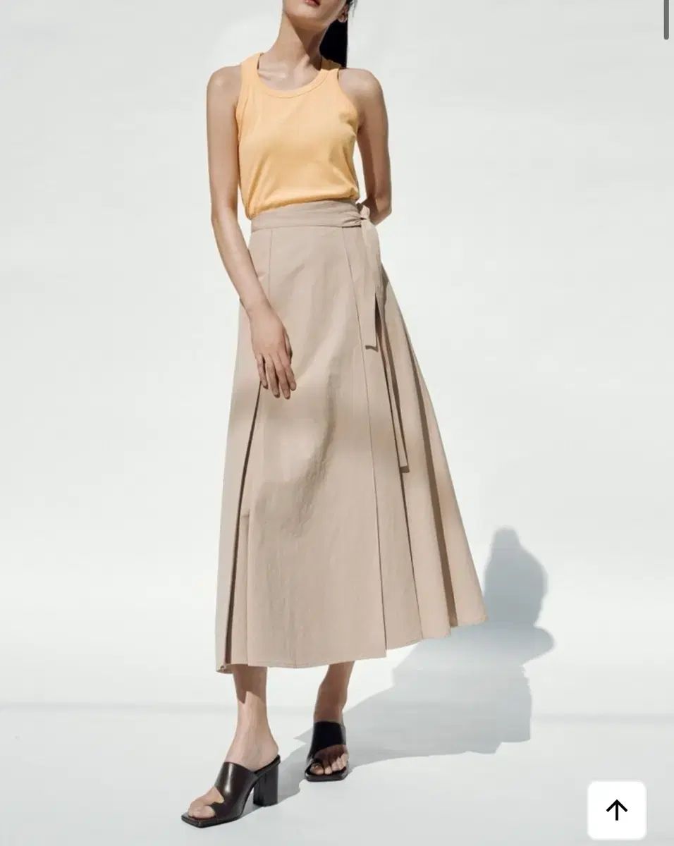 新品)ギルトフリー コットン+リネン ブレンド スカート BEIGE WRAP SKIRT