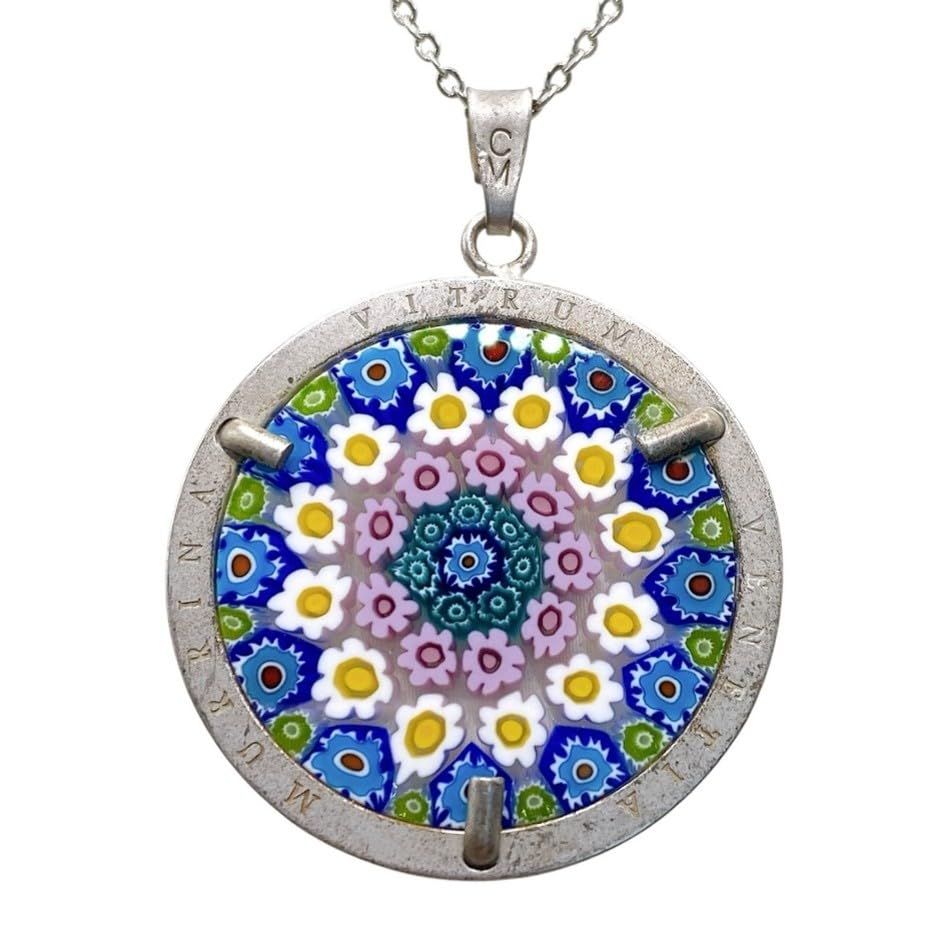 【 ITALY MURANO GLASS 】 ミルフィオリ ガラス 花柄 チョーカー ネックレス/レディース ファッション アクセリー/イタリア ヴェネチアンガラス 輸入 品 [並行輸入品]