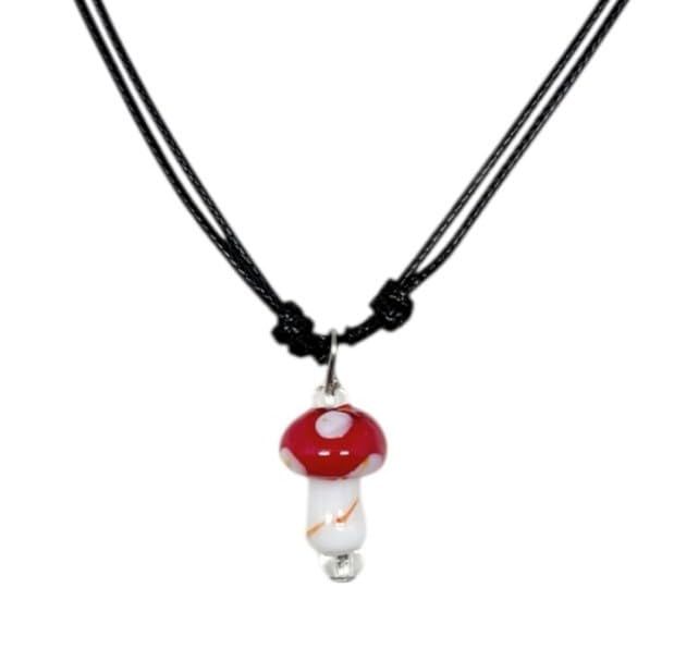 venetian murano glass in Italy/おしゃれ 輸入 美術品 イタリア ベネチアンガラス チョーカー ネックレス/キノコ アート アクセサリー [並行輸入品]