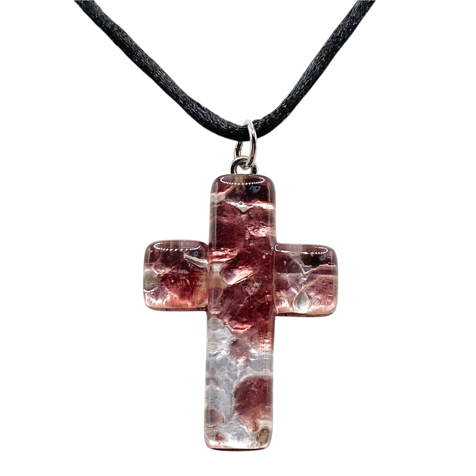 【 MURANO GLASS 】 イタリア ベネチアンガラス クロス 十字架 ガラス チョーカー ネックレス/レディース ファッション アクセリー/輸入 品 [並行輸入品]