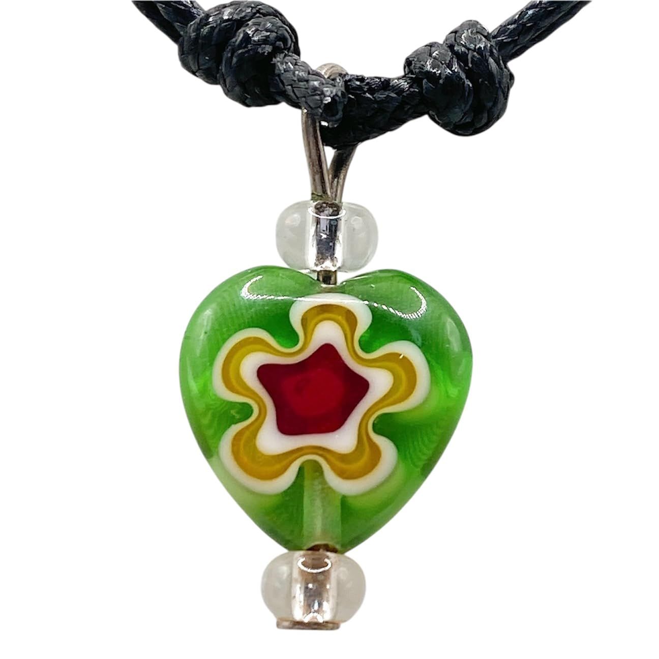 【 MURANO GLASS 】 グリーン ミルフィオリ ガラス チョーカー ネックレス/レディース ファッション アクセリー/イタリア ベネチアンガラス 輸入 品 [並行輸入品]