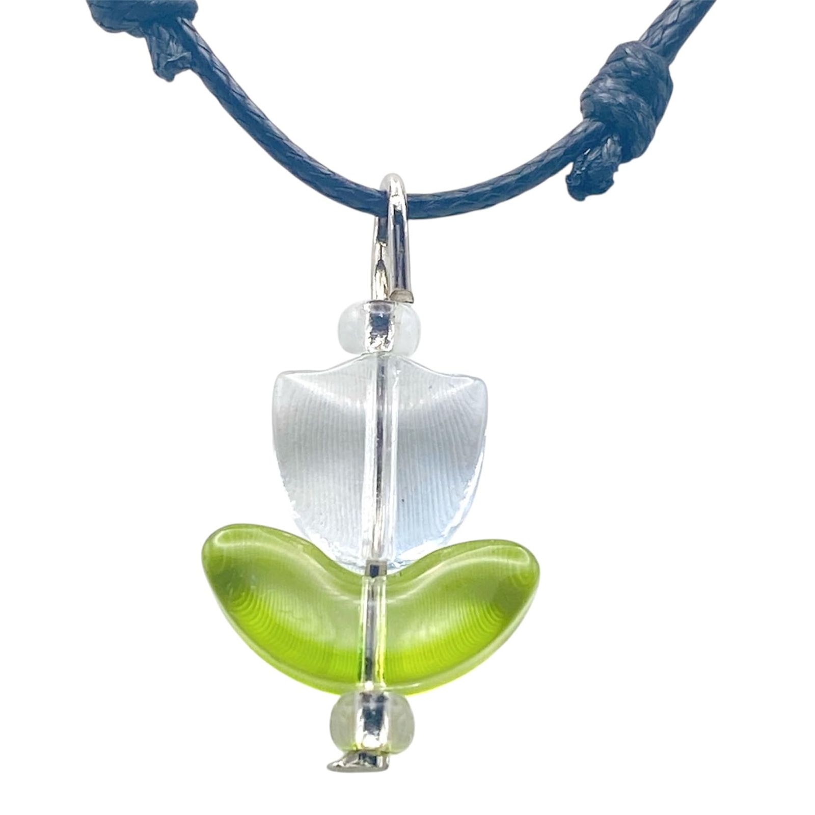 【 MURANO GLASS 】 チーリップ 柄 ガラス チョーカー ネックレス/レディース ファッション アクセリー/イタリア ベネチアンガラス 輸入 品 [並行輸入品]