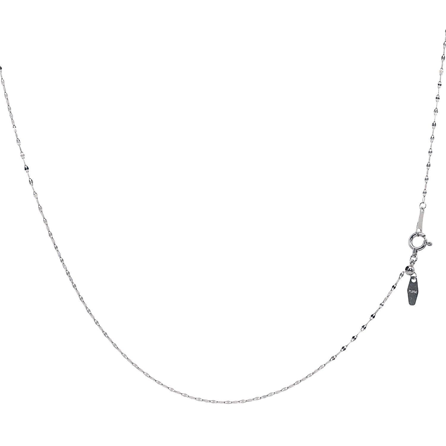 [ララクリスティー] プラチナ チェーン ネックレス Pt850 ペタル 幅 1.1mm 約 0.9g 最長 45cm 長さ調整可能 lc97-0019