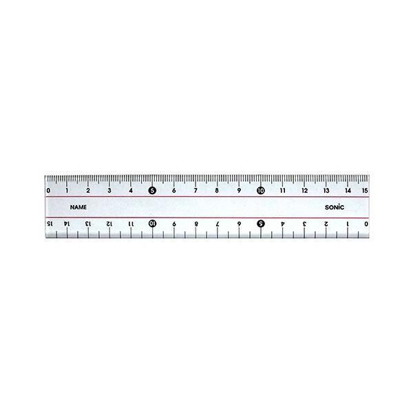 (まとめ) ソニック 15cm 直線定規 学納タイプ SN-366 1本 〔×50セット〕