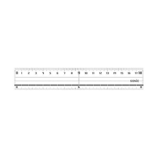 (まとめ) ソニック 読み取り直線定規 18cm SN-032N 1本 〔×50セット〕