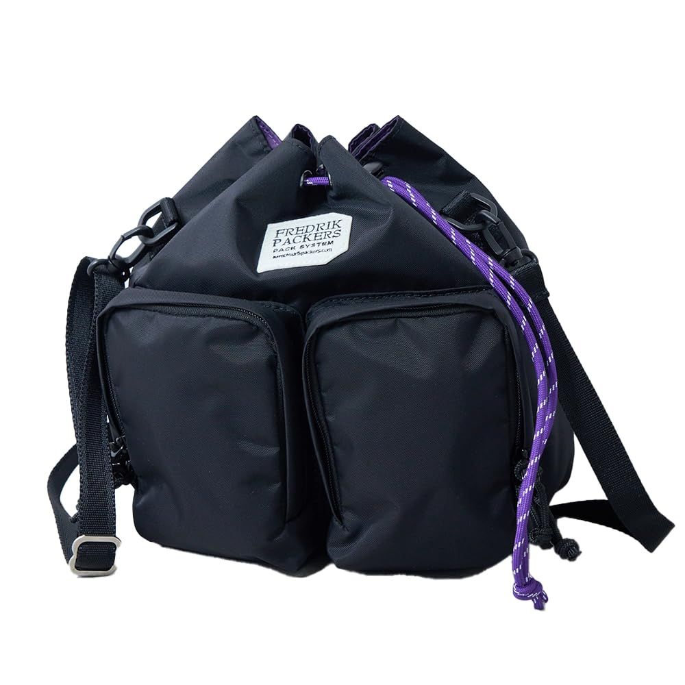 [フレドリックパッカーズ] 別注≫ 420D BOUNCE SHOULDER 2WAY 巾着ショルダーバッグ ハンドバッグ ブラック FREE (BLK2)