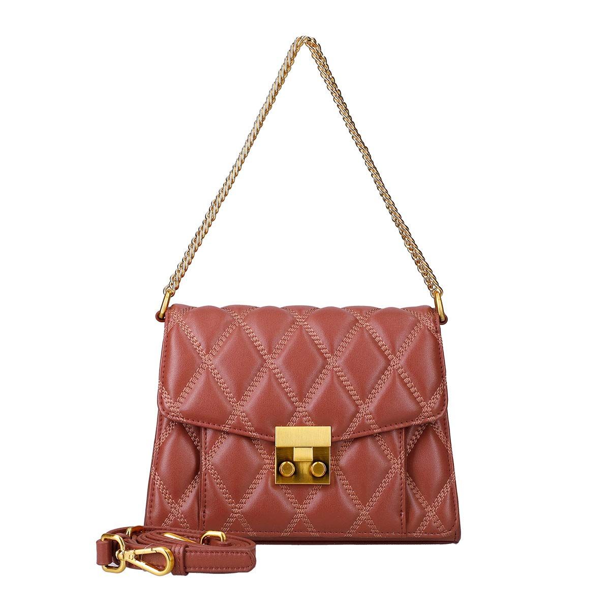 [バルコス] 本革キルティングレザー ハンドバッグ レディース ONESIZE BORDEAUX