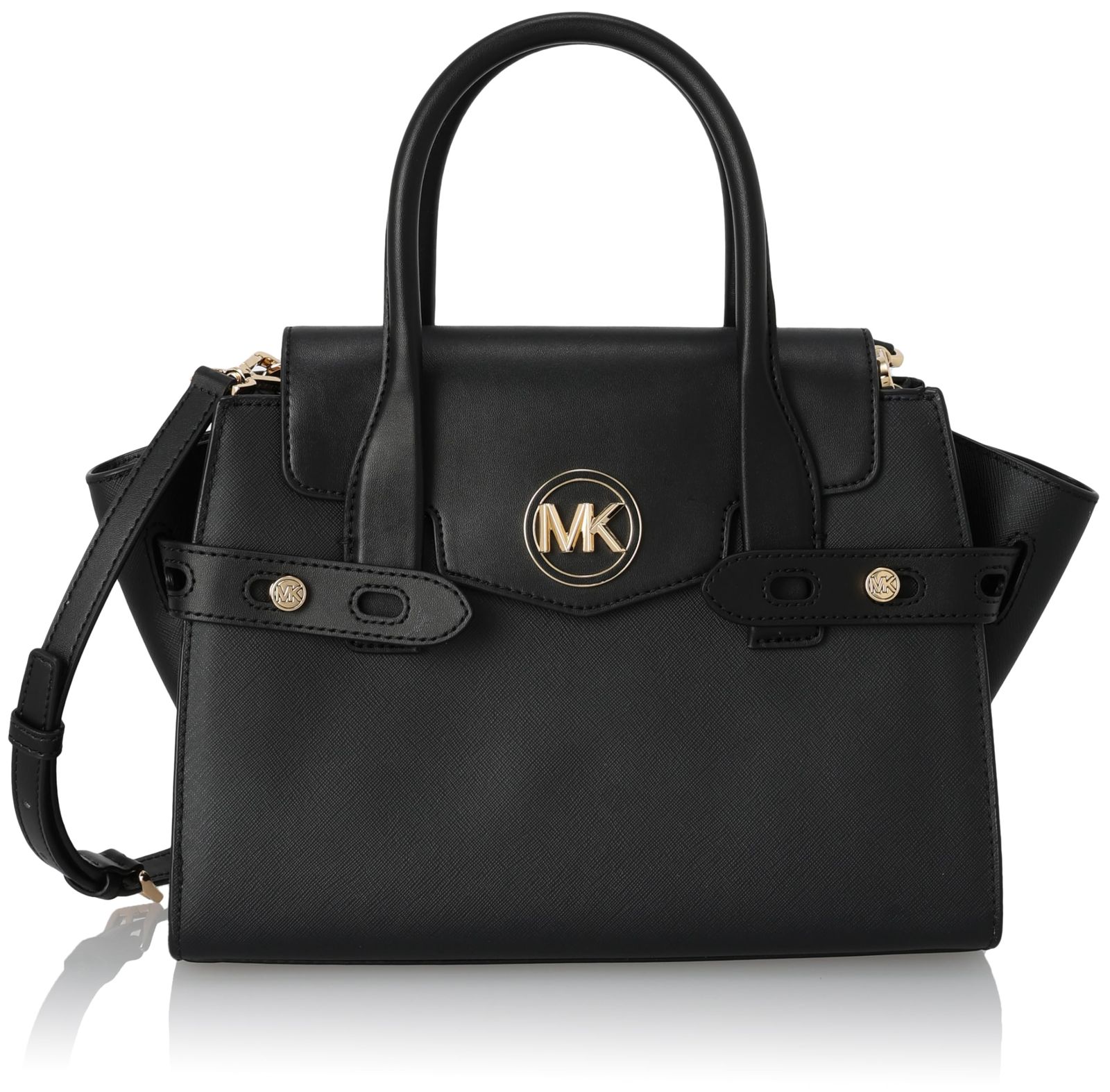 [マイケル・コース] ハンドバッグ 35S2GNMS8L Carmen MD FLAP SATCHEL BLACK [並行輸入品]